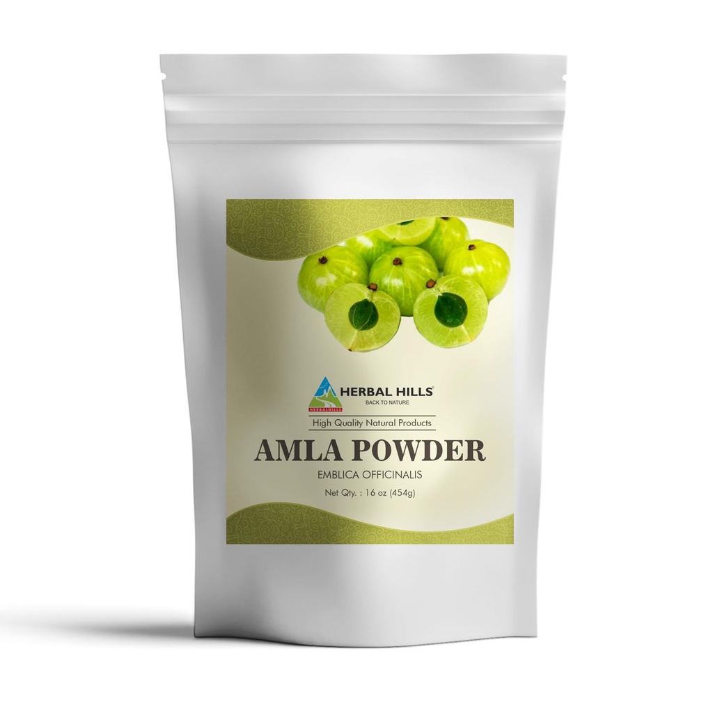 HERBAL HILLS Άμλα σε σκόνη 454 GMS ινδική Gooseberry Emblica Officinalis πλούσια σε αντιοξειδωτικό (16 Ounce Pack of 1)