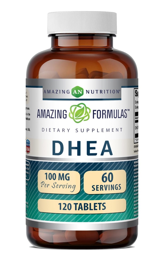 Amazing Formulas DHEA 100 Mg per Serving | 120 Tablets Supplement | (Dehydroepiandrosterone) | Non-GMO | Gluten-Free | Made in USA
