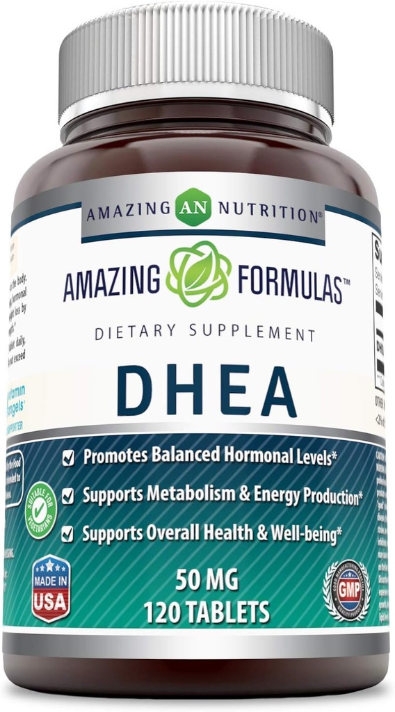 Amazing Formulas DHEA 100 mg EN 120 Tabletler Supplement | Non-GMO | Gluten Free | Made in USA
