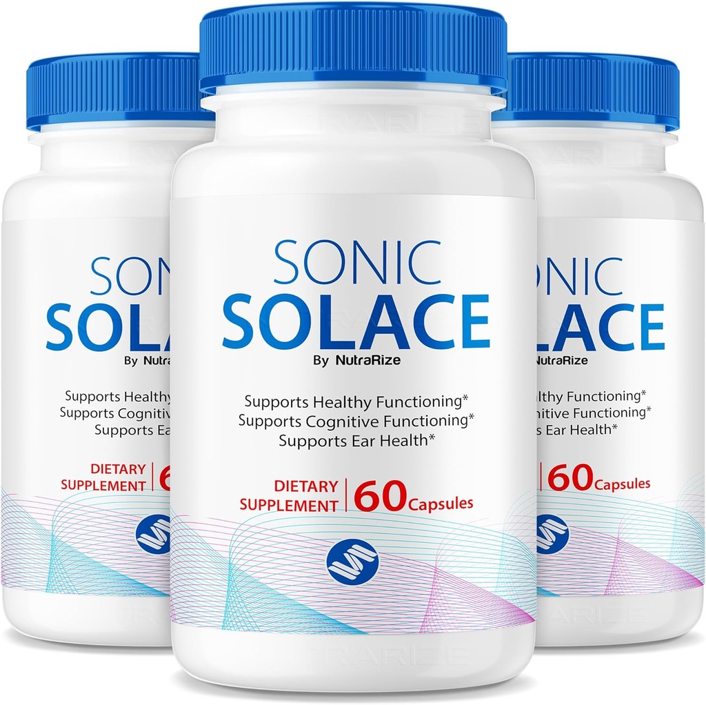 (3 Pack) Sonic Solace - Sağlıklı işitmeyi korumak için Gelişmiş Formula, Resmi Sonic Solace for Ear Health, All Natural Support for General Well-Being, SonicSolace Review (180 Capsules)