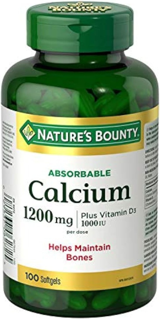 Nature's Bounty Absorbableuba 1200 mg artı Vitamin D3 1000IU 100 sayı