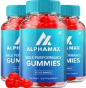 Erkekler için Alfa Max Gummies - AlphaMax Erkek Performans ACV Gummies Apple Cider Vinegar 1000MG, Alfa Max Gummies Yorumlar, B12 (3 Pack - 180 Gummies)