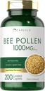 Carlyle Bee Pollen Supplement | 1000 mg | 200 Caplets | Royal Jelly ve Bee Propolis | Erkekler ve Kadınlar için | Vejetaryen, Non-GMO, Gluten Free