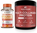Wholesome Wellness Liposomal Vitamin C Capsules + Multi Collagen protein Toz Hidrolyzed Sche