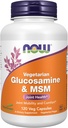 NOW Συμπληρώματα τροφίμων, γλυκοζαμίνη & MSM (GreenGrown® Glucosamine), χορτοφαγικά, 120 κάψουλες Veg