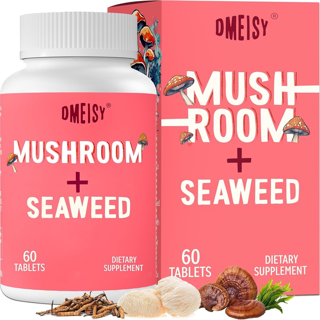 Υπογλώσσιο Mushroom Complex, 18-σε-1 Mushroom Supplement, Lions Mane, Reishi, Turkey Tail & More - Συμπληρώματα εγκεφάλου για τη μνήμη και την εστίαση, Συμπληρώματα μνήμης, Ενέργεια, Mood, Ανοσία, 60 δισκία