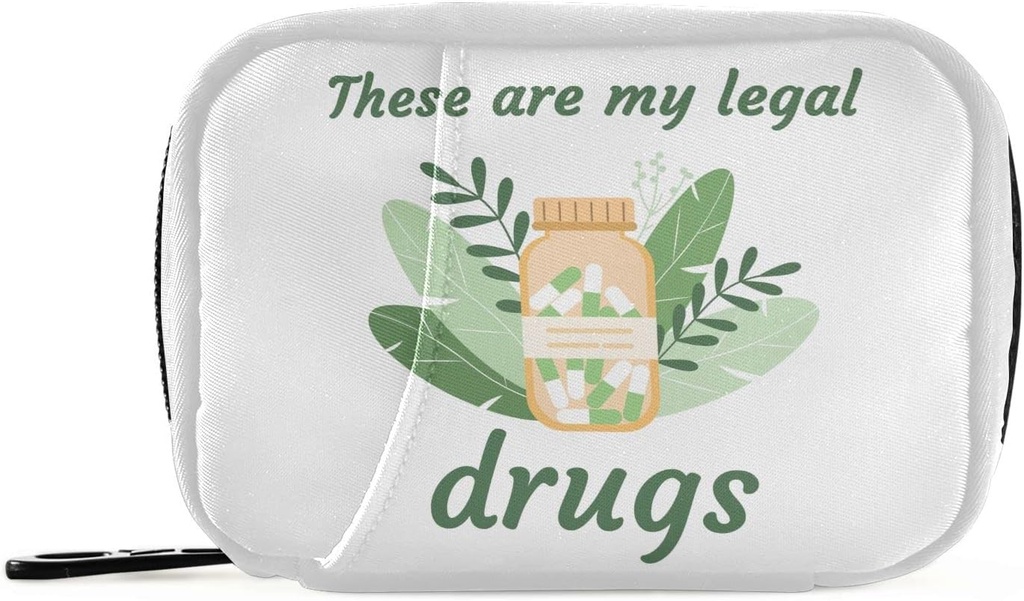 Pill Organizer Phytotherapy Pill Box 7 Day Pill Case Bag Travel Pill Organizer Bag with Zipper Portable Weekly Case Compact Size for Vitamin Supplement Holder
