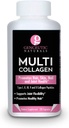 Genceutic Naturals Multi Collagen Κάψουλες Τύποι I, II, III, V & X - 120 Veg Caps -για υγιή δέρμα μαλλιών, νύχια 1500mg μη-GMO, Pasture-Raied, κλουβί δωρεάν και σκληρή ελεύθερη πηγή