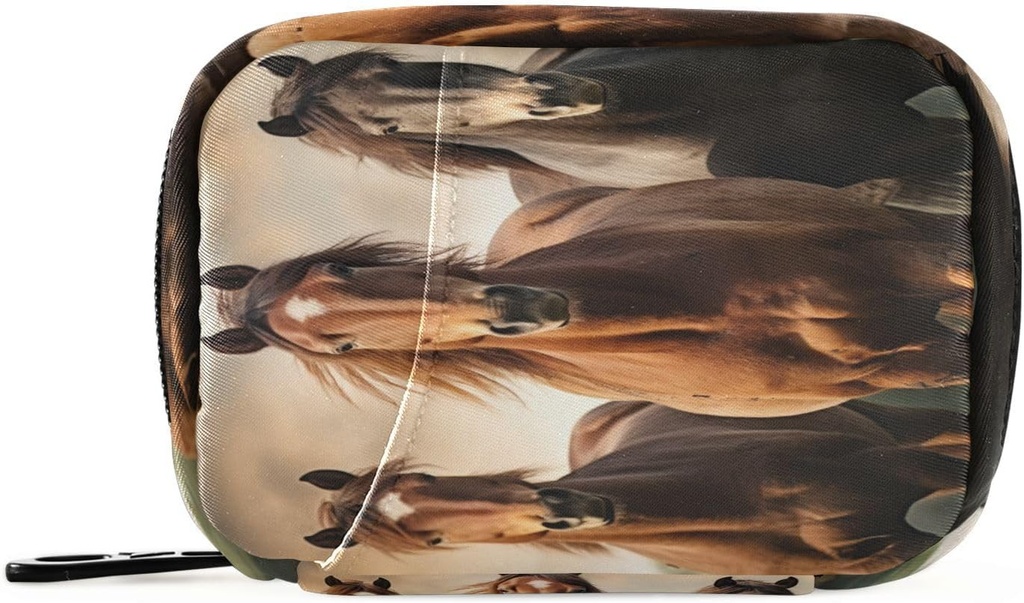 Horse Pill Organizer Case Portable Weekly Daily Pill Case Bag Organizer with Zipper for Supplements Medicine Travel Family Business