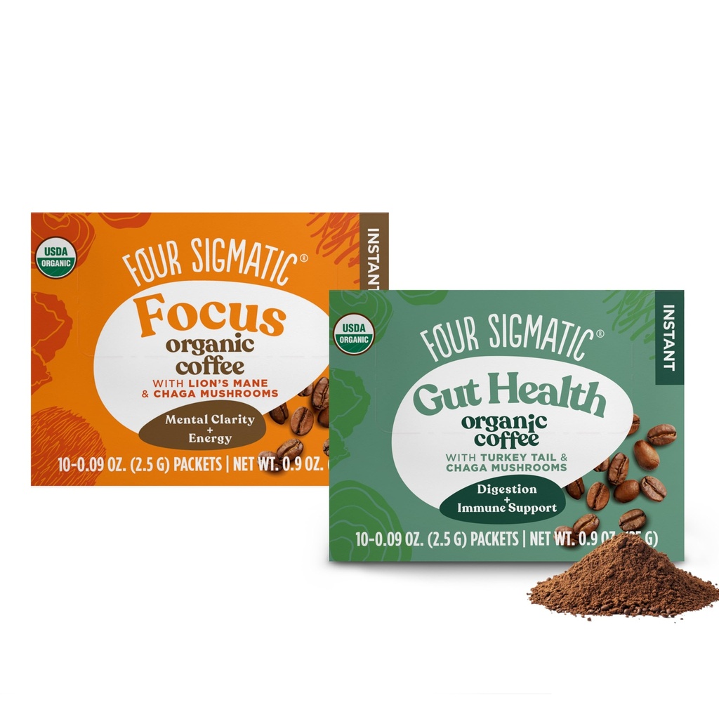 Τεσσάρων Sigmatic Mushroom Coffee Mix Pack of 2 - Lion's Mane and Chaga & Cordyceps and Chaga