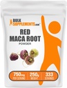 BulkSupplements.com Red Maca Toz - Root, Maca Supplement, Herbal Supplement - Vegan & Gluten Free, 750 mg per Service, 250g (8.8 oz) (kahkamet paketi)