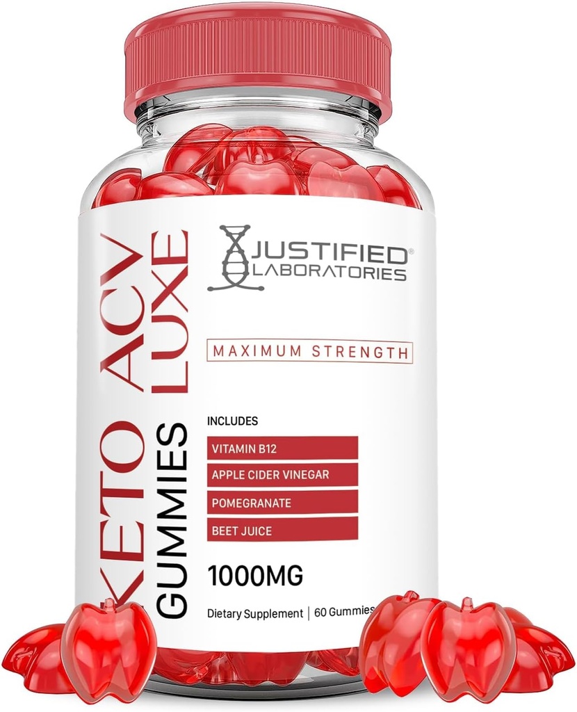 Luxe Keto ACV Gummies Advanced Formula 1000MG Luxe Keto Gummies Apple Cider Vinegar Formulated with Ρόδι με σκόνη χυμού τεύτλων B12 Vegan Non GMO 60 Gummys