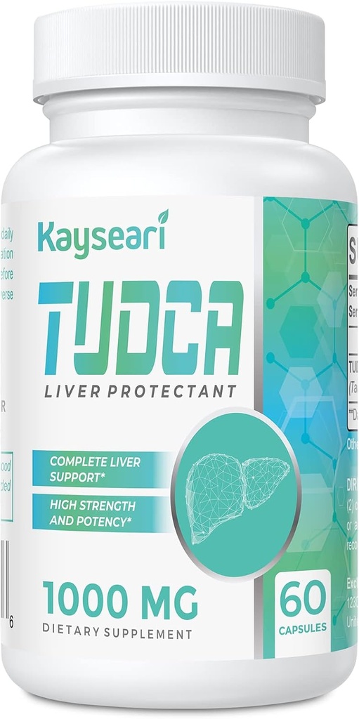 Συμπλήρωμα αλάτων TUDCA Bile 1000mg - 60 κάψουλες Veggie, Liver συμπλήρωμα υποστήριξης για το Detox Cleanse,Gelatin δωρεάν