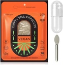Vegan Empty Pill Capsules Size 000, 100 Count Clear Empty Capsules with Micro Lab Spoon, Vegetarian Empty Capsules, Fillable Veggie Pill Capsules 000 for Making Your Own Supplements