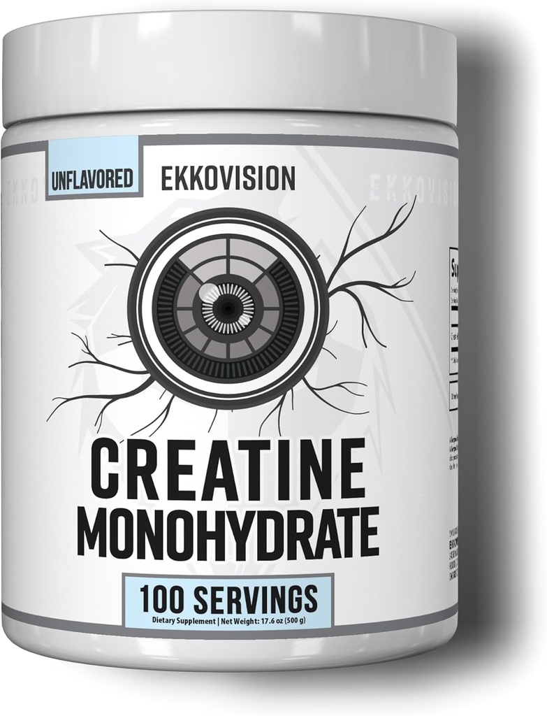 Ekkovision Tinatine Monohidrat Toz, Micronized, Unflavored, Pre Workout & Post Workout Supplement for Men and Women, Energy Support, Easy to Mix in Shakes, Smoothies & Beverages, 100 Services
