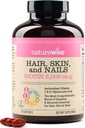 NatureWise Hair Skin and Nails Vitamin, Biotin 5000mcg w/Hyaluronic Acid, C, B Complex, D3, A, E, Iron - Non-GMO, Gluten Free - 270 Softgels[3-Month Supply]