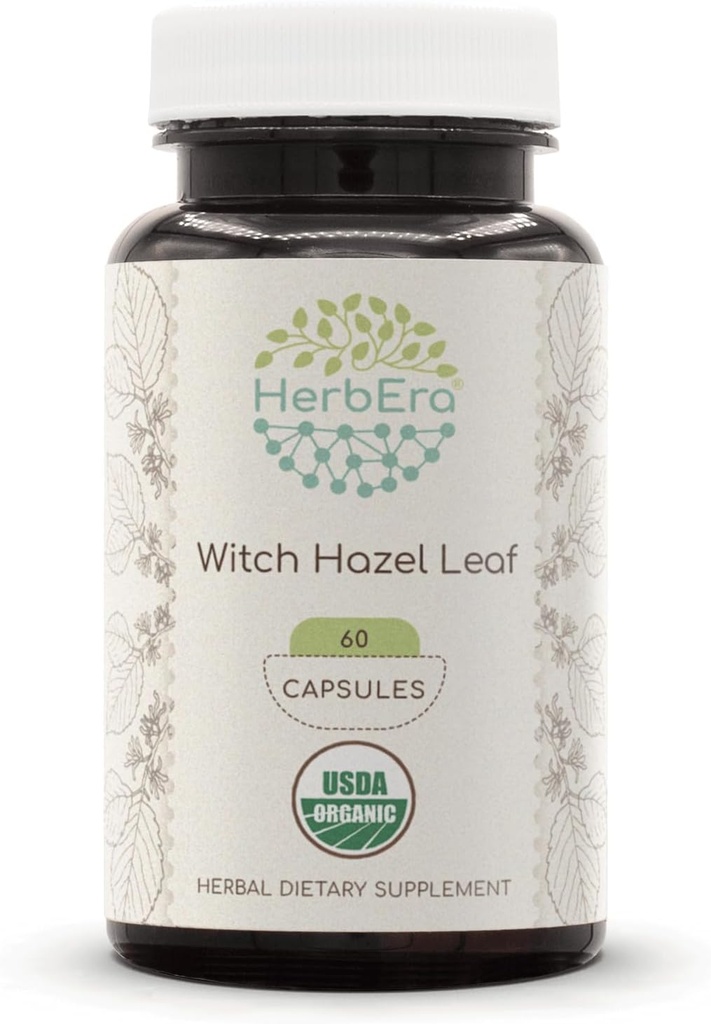 HerbEra Witch Hazel Leaf USDA Organic 60 Capses 