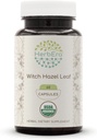 HerbEra Witch Hazel Leaf USDA Organic 60 Capsules | Natural Herbal Supplement | Sertifikalı Organik Vejetaryen Capsules and Organic Witch Hazel Leaf (Hamamelis virginiana)