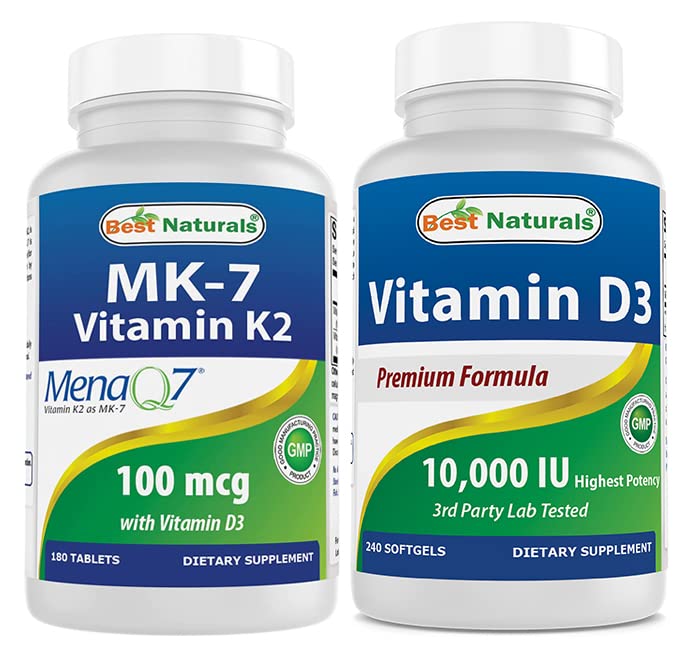 D3 & Vitamin D3 10000 ile En İyi Doğal Vitamin K2 (MK7)