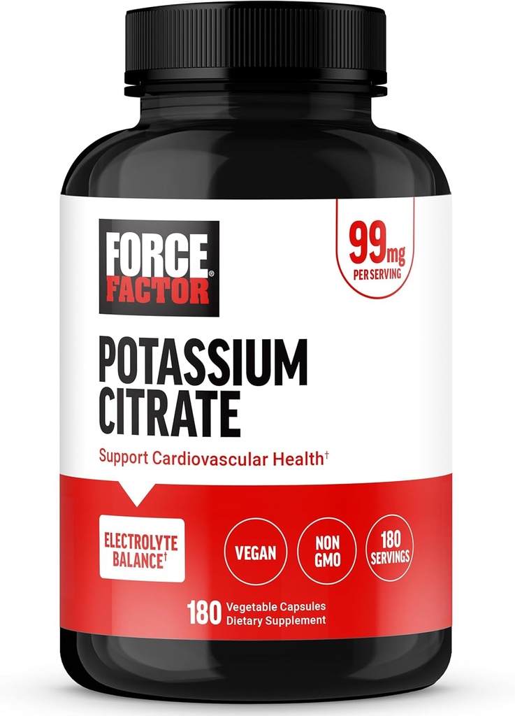 Power Factor P properties Citrate, Pyum Capsules to Support Cardiovascular Health, Electrolyte Balance ve Boost Hydration, Ideal for Athletes, 180 Sebze Capsules