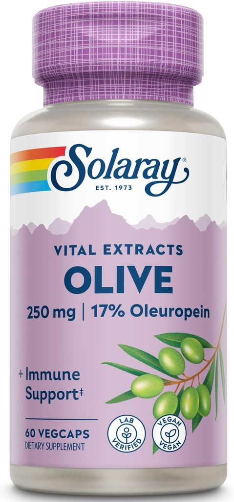 SOLARAY Olive Leaf Extract Supplement, 250mg | 60 Count