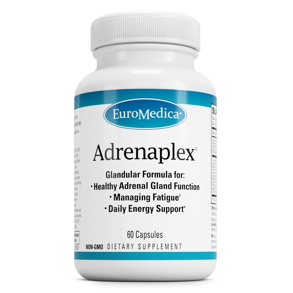 EuroMedica Adrenaplex - Adrenal Gland Function Supplement - Glandular Support Supplement with Vitamins C & B6 - Supports Health Adrenal Function - Keep Out of Children - 60 Capsules