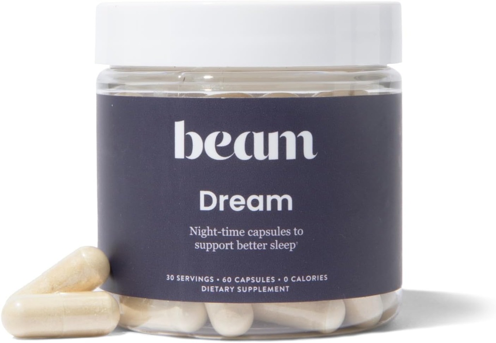 Beam Dream Sleep Capsules, L-Theanine, Apigenin, Reishi ve Magnezyum, Üçüncü Parti Derin Uyku, Rahatlama ve Kurtarma için Doğal Uyku Yardımı Test Edildi, Uyku Desteği, 30 Hizmet