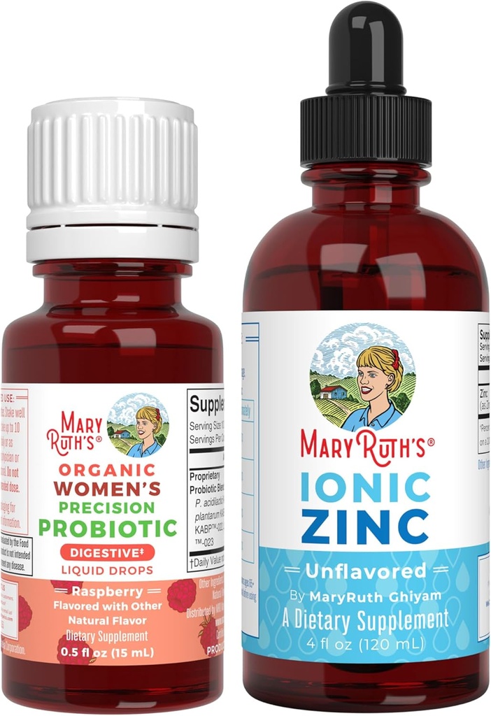 MaryRuth Organics Probiotic Ακρίβεια για τις γυναίκες (Raspberry) & Ψευδάργυρος σταγόνες 