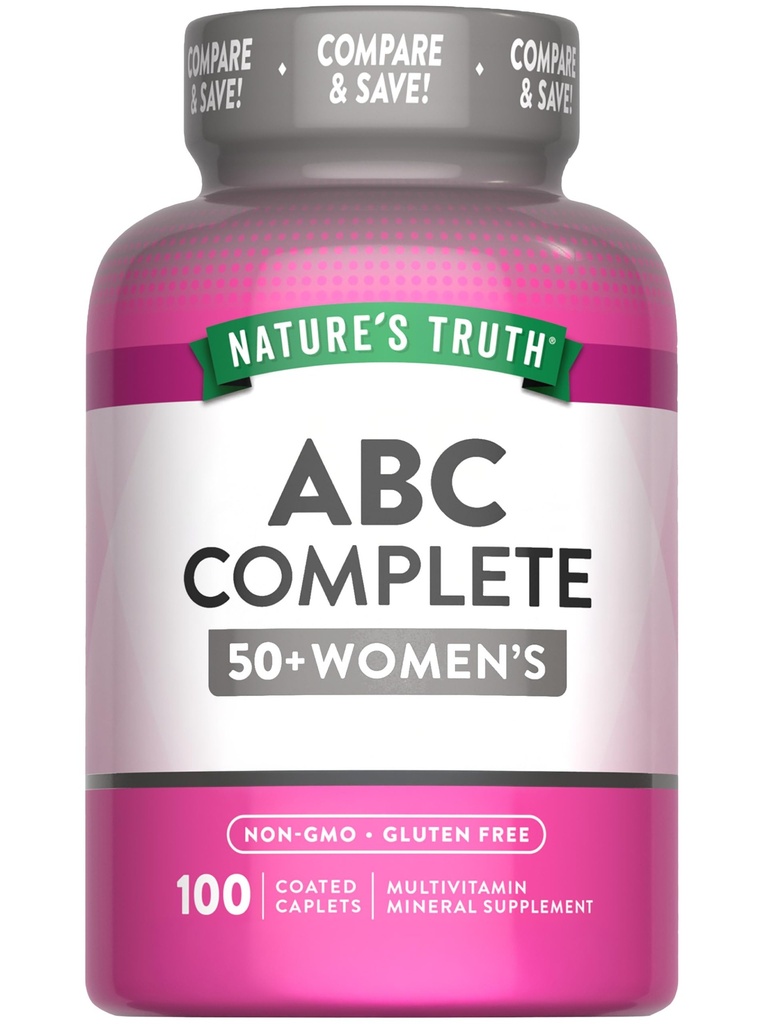 Nature's Truth Women's 50+ Multivitamin Caplets | 100 Count | A, C, D, E ve çinko | Non-GMO & Gluten Free Supplement