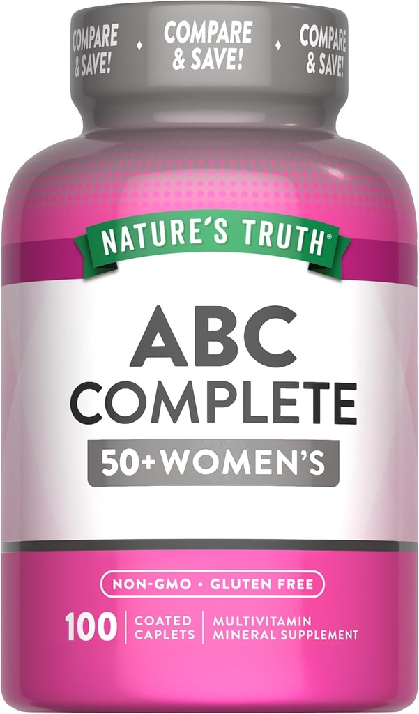 Nature's Truth Women's 50+ Multivitamin Caplets | 100 Count | A, C, D, E ve çinko | Non-GMO & Gluten Free Supplement