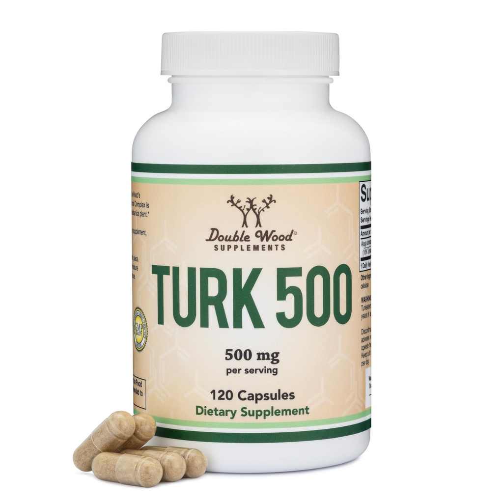 Turkesterone Supplement 500mg, 120 κάψουλες (Ajuga Turkestanica Extract Std. to 10% Turkesterone) Παρόμοια με την εκδυστερόνη για την υποστήριξη της υγείας των ανδρών (Κατασκευασμένη και δοκιμαστεί στις ΗΠΑ) από Double Wood