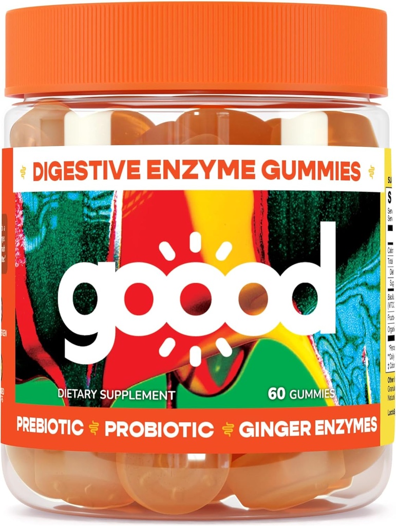 Goood Probiyotik & Prebiyotik Gummies - Probiyotik Gummies for Women & Men with Digestive Enzyme - Sugar Free Kids Probiyotik Gummies - Non-GMO & Vegan Fiber Gummies for Bloating Relief - Lemon Flavor