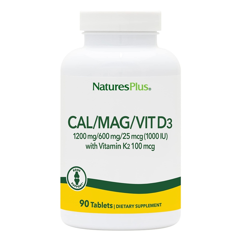 NaturesPlusuba/Magnesium/Vitamin D3 Vitamin K2 ile - Destekler Bone & Immune Health - Vegetarian, Gluten Free - 90 Tabletler - 22.5 Servisler