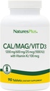 NaturesPlusuba/Magnesium/Vitamin D3 Vitamin K2 ile - Destekler Bone & Immune Health - Vegetarian, Gluten Free - 90 Tabletler - 22.5 Servisler