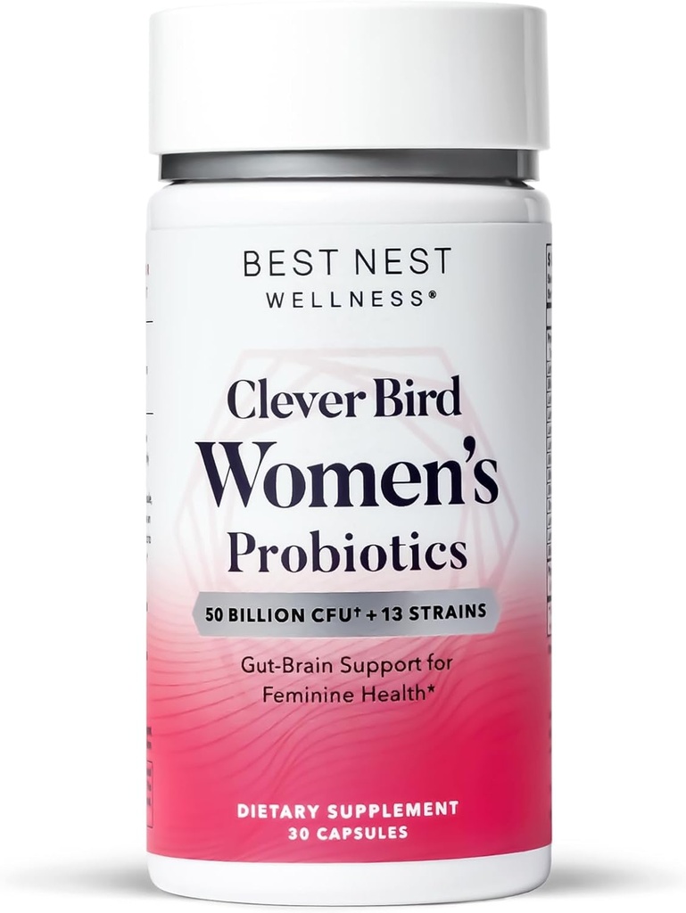 En İyi Nest Wellness Women's Probiyotiks - Gut & Brain Health Support Supplement - Birden Çok Probiyotik Strains ile Formula - Kadınlar için Digestive Support Supplement - 30 Capsules