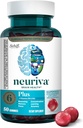 NEURIVA Plus Brain Supplement for Memory,Focus & Concentration+Cognitive Function with Vitamins B6 & B12 ve Klinik olarak Nootropics Phosphatidylserine ve Nörofaz,50ct Strawberry Gummies