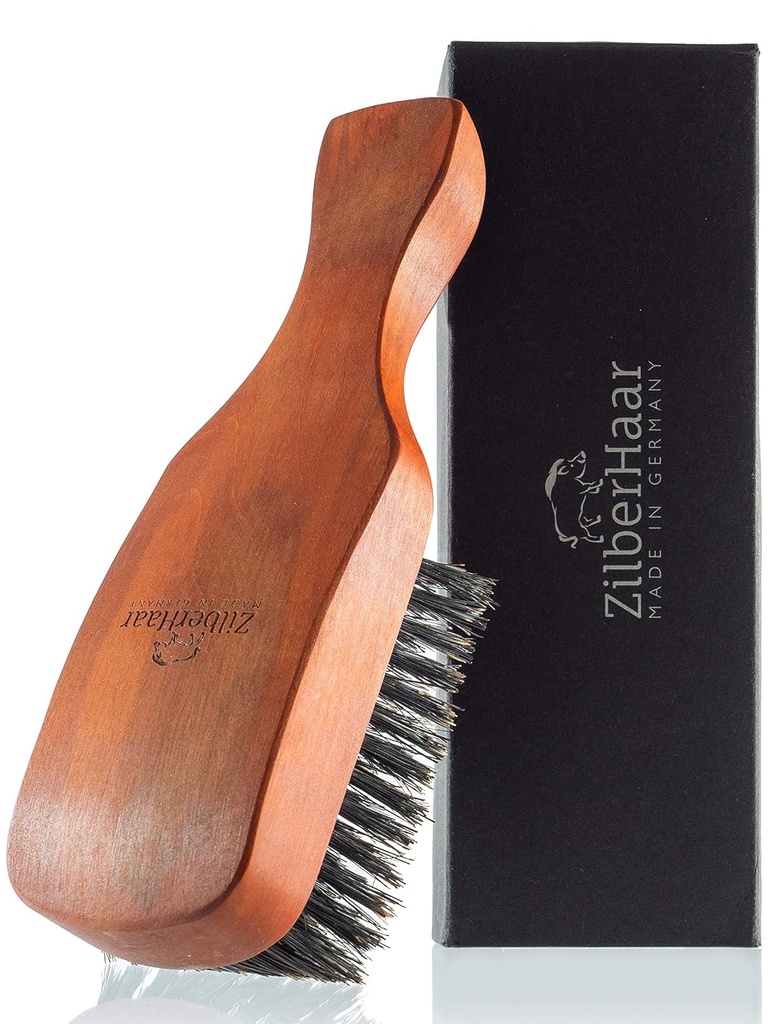 ZilberHaar Binbaşı Saç ve Saç Saç Saç Saçları - Boar Bristles ve Pearwood - All Beard and Hair Type - Made in Germany