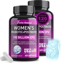 Kadınlar için probiyotikler 190 Milyar CFU - 10 Strains & Postbiyotiks for Wowen- Immune, Digestive, Gut, Vaginal & Urinary Health, PH Balance- Supports Occasional Constipation, Gas & Bloating, 120 Capsuleation