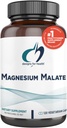 Designs for Health Magnesium Malate - Χηλικό μαγνήσιο ως Di Magnesium Malate - Εξαιρετικά βιοδιαθέσιμη μορφή για την υποστήριξη της ενέργειας, την υγεία των οστών + αποκατάσταση των μυών (120 κάψουλες μαγνησίου Malate)