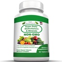 Pure Heathland Non-GMO Super Daily Multivitamin Yetişkinler için - 42 Doğal Meyveler ve Sebzeler 21 Temel Vitaminler ve Mineraller ile karıştırıyor - Vegan Kaplama Tabletleri, 90 Kont, ABD'de Yapıldı