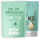 Oregano Capsules & Vitamin D3 10000 iu Plus K2 (MK-7) 200 mcg, 300 Coconut Oil Yumuşakgels