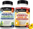 Yüksek Kuvvetli Vitamin D3 5000 IU 125 mcg (1 Yıl Supply) Plus 40 Milyar CFU Daily Probiyotik Supplement (2 Ay Supply)