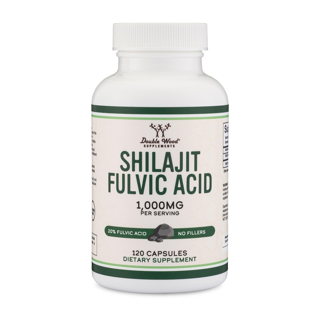 Shilajit Pure Himalayan Capsules (%% Fulvic Acid Supplement) hizmet başına 1000 mg of Authentic Shilajit ekstraksiyon, 120 Kont (High in Trace Minerals, No Fillers) Double Wood