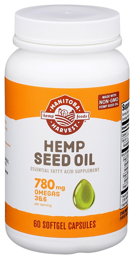 Manitoba Harvest Hemp Seed Oil Softgels, 2,475 mg of Plantive Omegas 3,6 & 9 GLA, Fish Oil Alternative, 60 (Polonya 1 Ambalajı) Vary