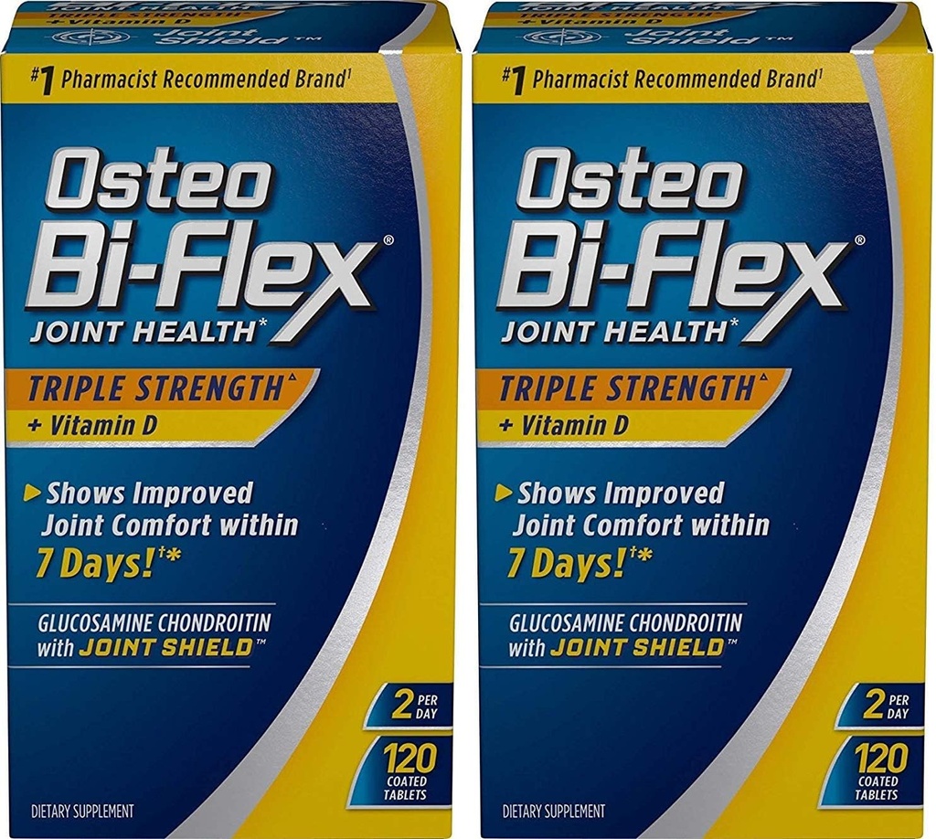 Osteo Bi-Flex Triple Strength w / Vitamin D, 120 Kaplamalı Tabletler (Pack of 2)