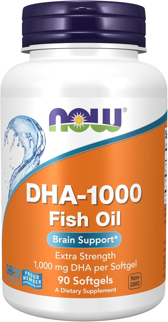 Şimdi Gıdalar Tamamlıyor, DHA 1000 Beyin Desteği, Ekstra Güçlü, 1000 mg DHA, 90 Softgels