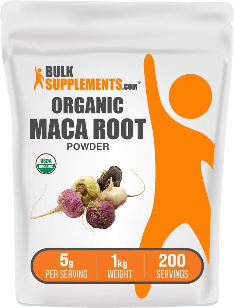 BulkSupplements.com Organik Maca Toz - Organik Maca Root Toz, Superfood Supplement - Gluten Free, 5g per Service, 1 kg (2.2 lbs) (Pack of 1)