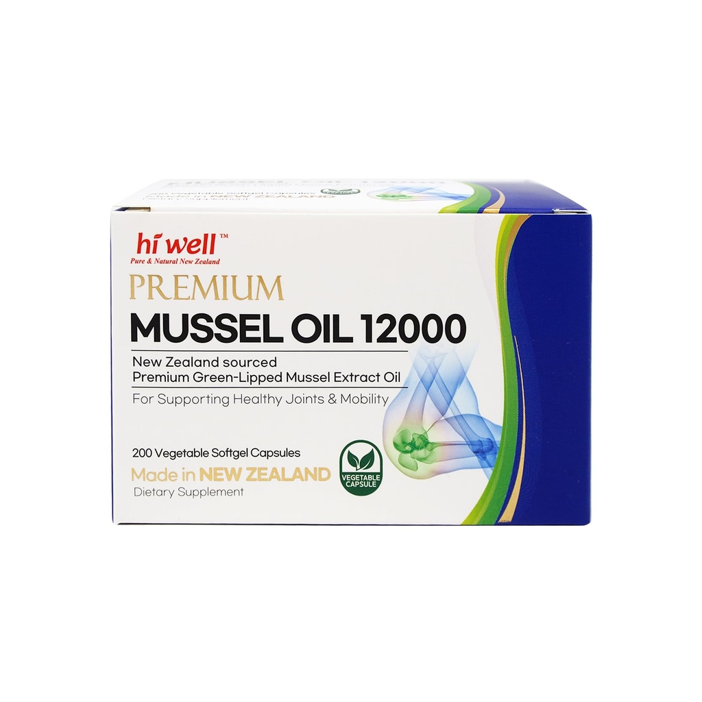 Merhaba Well Premium Yeni Zelanda Yeşil donanımlı Mussel 12000 //200 Softgel Capsules / / Pristine Yeni Zelanda Sularından Kaynaklandı (1)