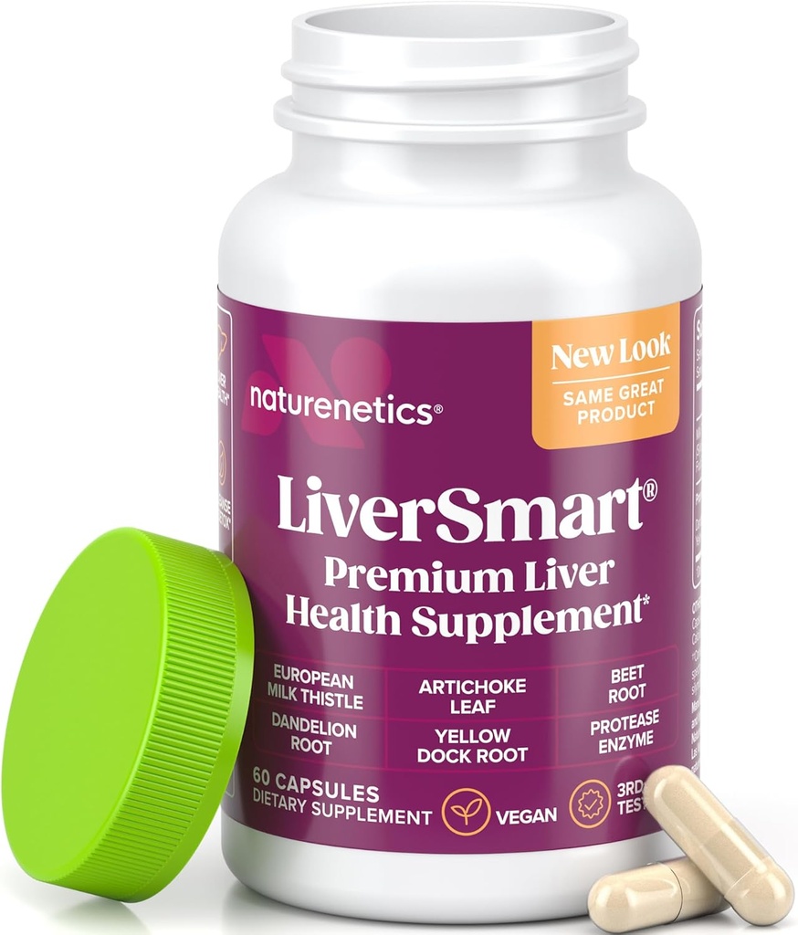 LiverSmart - Liver Cleanse & Repair Formula with European Milk Thistle, Silymarin, Artichoke, Dandelion, Yellow Dock Root, Beet Root - Supplement to Aid, Renew and Support Liver Health (1)