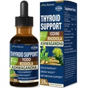 Tiroid Desteği Drops - Sıvı Iodine Supplement, Gotas de YODO y Selenio parayonu, Con Rodiola Semenovii y Ortiga, Fight Brain Fog w/Ashwagandha & Rhodiola Extract Tincture.2 ozz